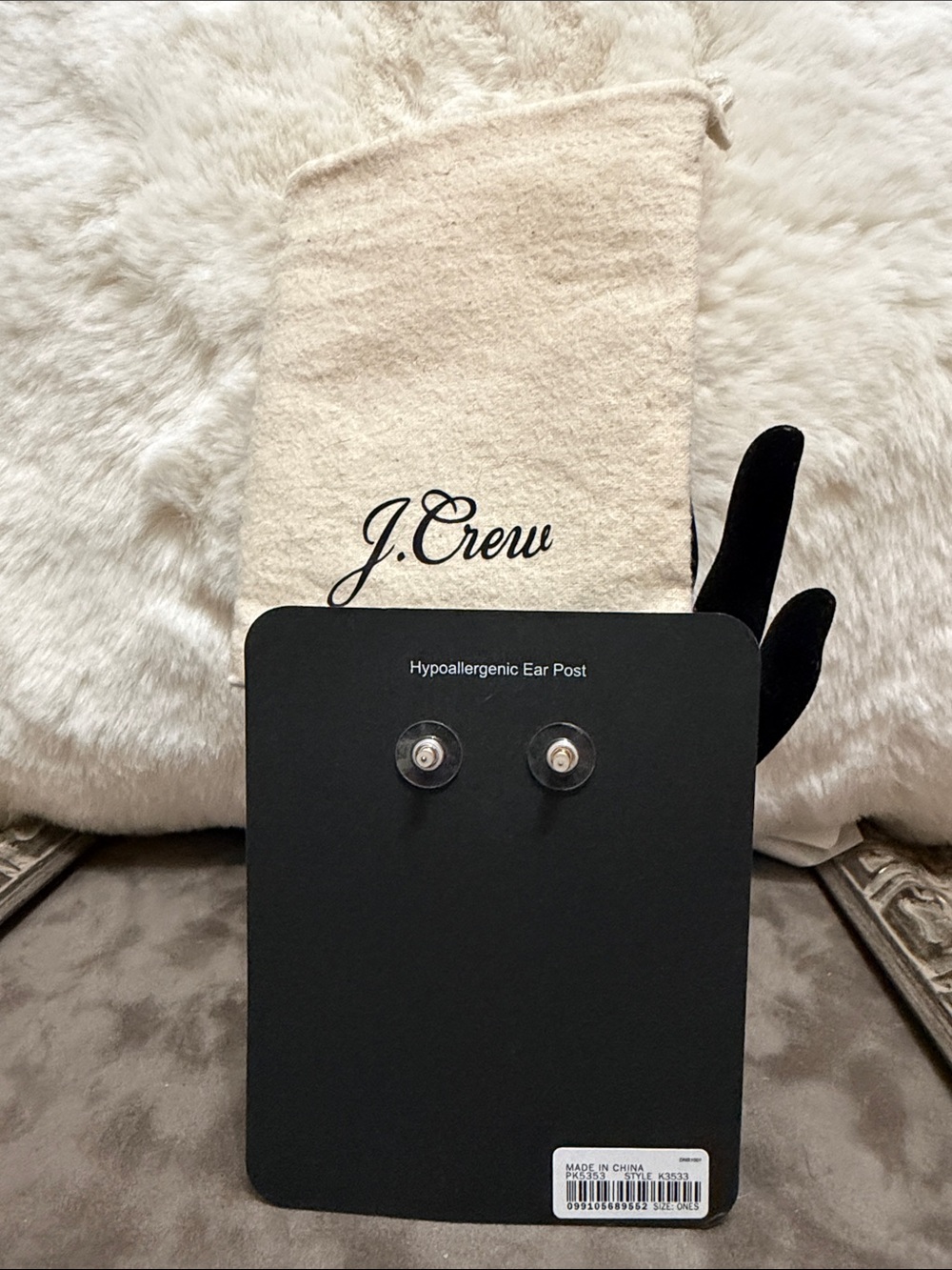 J. Crew Gold Pink Pave Crystal Double Oval Drop Earrings - Picture 2 of 5